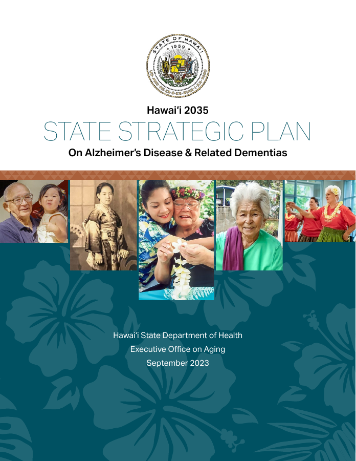 Cover of Hawaiʻi 2035: State Strategic Plan on Alzheimer’s Disease and Related Dementias, September 2023.